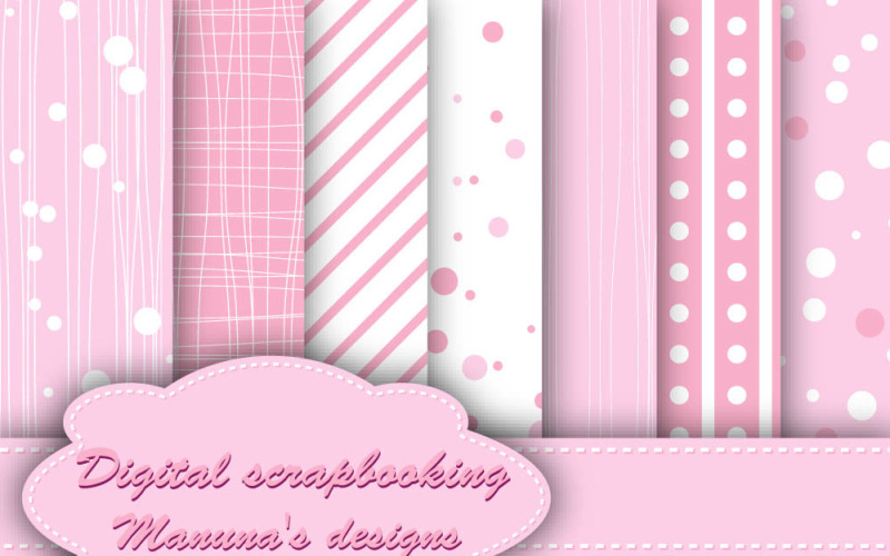 Download Pattern "Cute Baby Pink Digital Papers for scrapbooking, card making, Invites, photo cards Pattern" / Cute Baby Pink Digital Papers for scrapbooking, card making, Invites, photo cards Pattern - Pattern на тему графика pink,pattern,set,paper,scrapbook,scrapbooking,baby