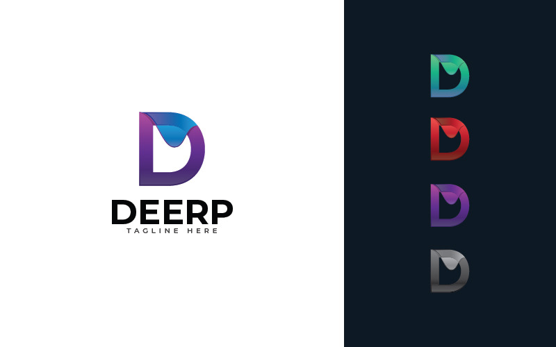 Download Шаблон логотипа "Deerp Logo Template" / Deerp Logo Template - Шаблон логотипа на тему графика letter,d,wave,technology,colorful,media,data,agency,consulting,internet,software,mobile,icon,logo