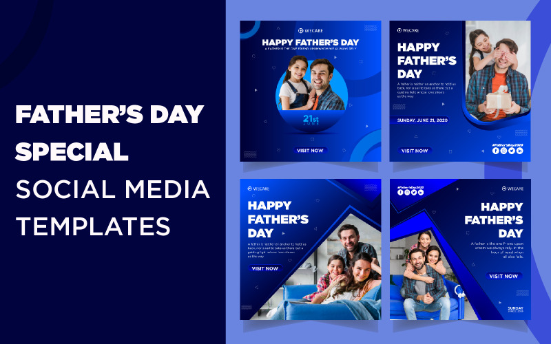 Download Шаблон для соцсетей "Father's Day Instagram Banner Social Media Template" / Father's Day Instagram Banner Social Media Template - Шаблон для соцсетей на тему графика design,templates,illustration,banner,celebrate,celebration,dad,deal,discount,father,respect,share,honour,love,marketing,multipurpose,instagram,social,media,post