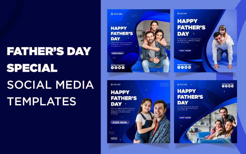 Download Шаблон для соцсетей "Father's Day Instagram Post Social Media Template" / Father's Day Instagram Post Social Media Template - Шаблон для соцсетей на тему графика design,templates,banner,celebrate,celebration,dad,deal,discount,father,respect,share,honour,love,marketing,social,media,post,family,holiday,promotional