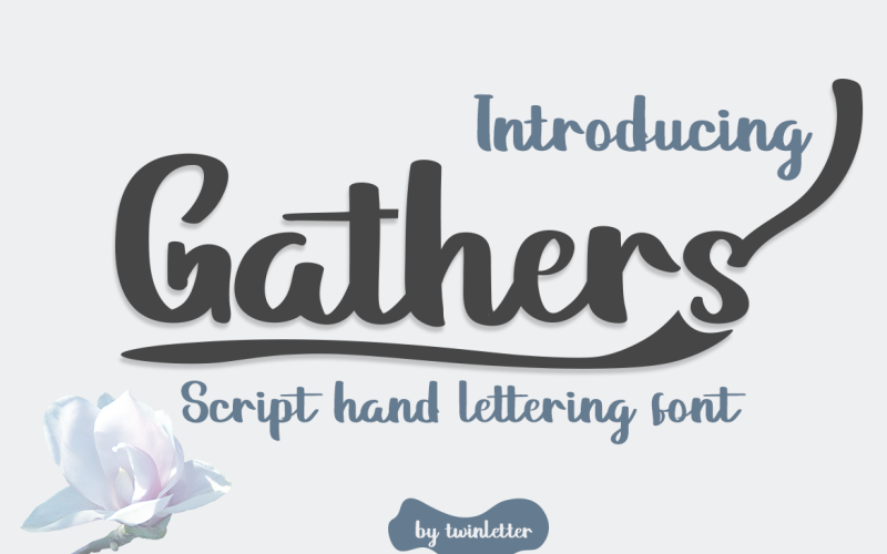 Download Шрифт "Gathers Font" / Gathers Font - Шрифт на тему графика handrawingfont,wedding,script,handlettering,calligraphy,logotype,cosmetic,title,font,fashion,magazine,craft,food,cooking,beautiful,feminine,cool,elegant,typeface,cute