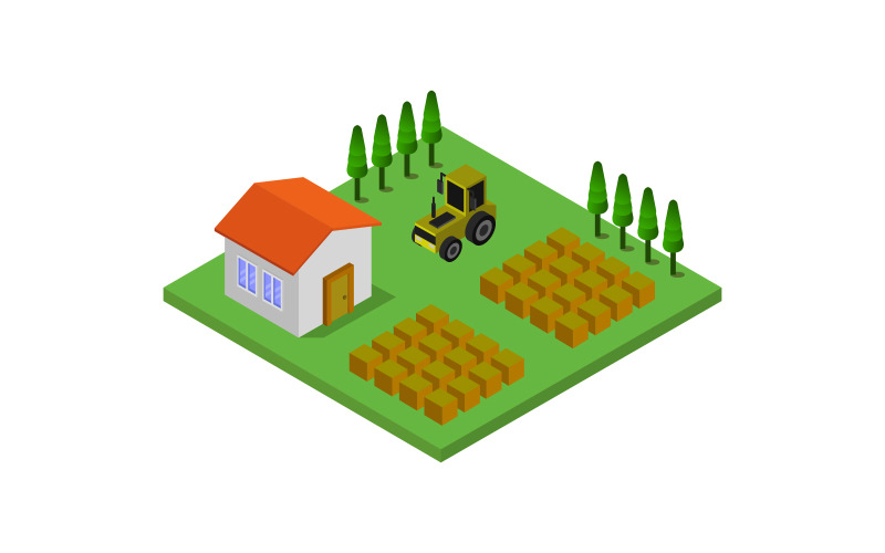 Download Vector "Isometric Farm on a White Background - Vector Image" / Isometric Farm on a White Background - Vector Image - Vector на тему графика illustration,garden,icons,set,vector,design,agriculture,concept,object,field,decorative,collection,isometric,farm,barn,symbol,abstract,harvest,art,organic