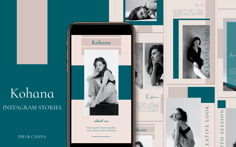 Download Шаблон для соцсетей "Kohana - Instagram Templates for Social Media" / Kohana - Instagram Templates for Social Media - Шаблон для соцсетей на тему графика instagram,photoshop,template,clean,modern,sophisticated,minimal,studio,promotion,quote,fashion,shop,canva,story,stories