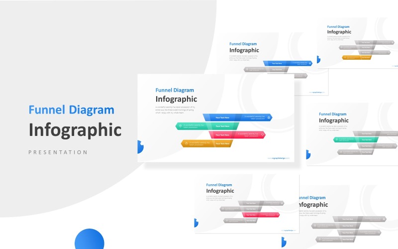 4 szintű tölcsér értékesítési infografikus bemutató PowerPoint sablon