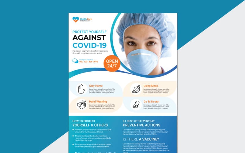 Download Фирменный стиль "Medical Flyer Design - Corporate Identity Template" / Medical Flyer Design - Corporate Identity Template - Фирменный стиль на тему графика medical,flyer,design,covid-19,coronavirus,doctor,emergency,health,hospital,multiuse,multipurpose,nurse,printready,promo,promotion,surgery,template,virus