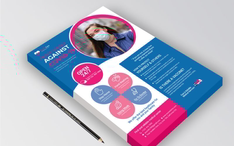 Download Фирменный стиль "Medical Flyer Design - Corporate Identity Template" / Medical Flyer Design - Corporate Identity Template - Фирменный стиль на тему графика a4,flyer,business,clean,clinic,coronavirus,covid-19,dentist,doctor,emergency,health,hospital,medical,medicalflyer,modern,multi,purpose,use,multipurpose,nurse