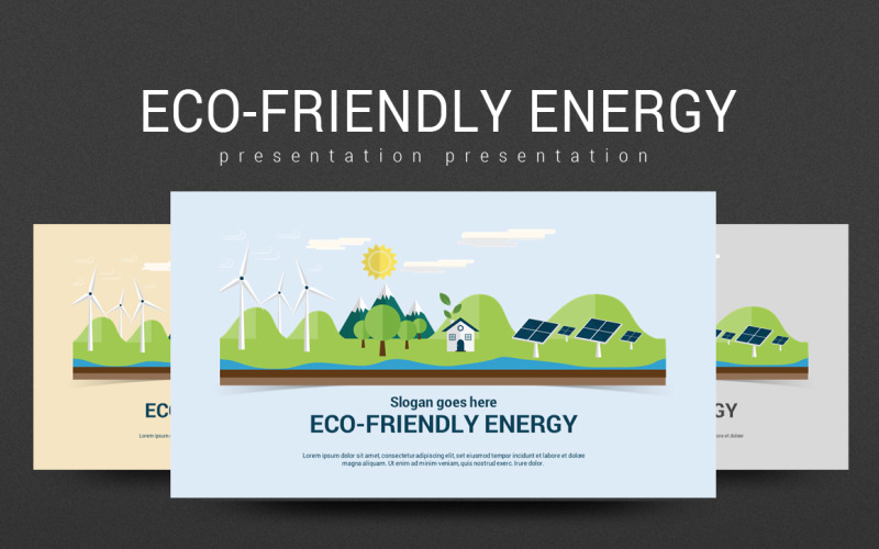 Miljövänlig PowerPoint-mall för energi