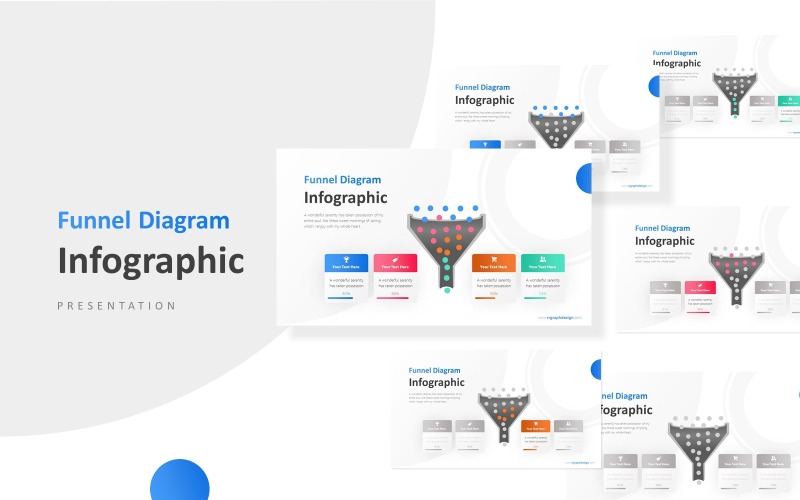 Modello PowerPoint di presentazione infografica aziendale a quattro processi