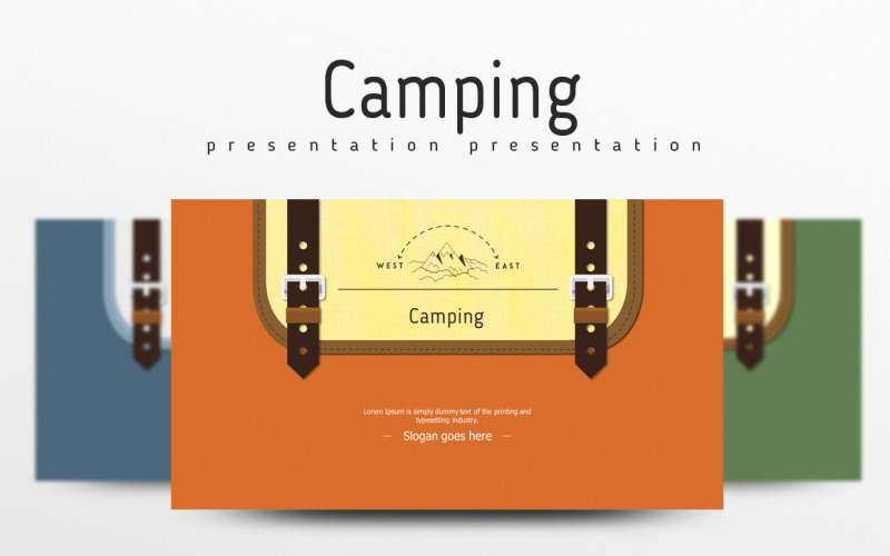 Modelo de PowerPoint de acampamento