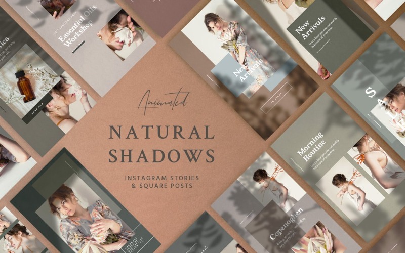 Download Шаблон для соцсетей "Natural Shadows Stories - l Kit Social Media Template" / Natural Shadows Stories - l Kit Social Media Template - Шаблон для соцсетей на тему графика paper,shadow,beauty,kit,storytelling,influencer,texture,animated,post,decoration,minimal,delicate,lifestyle,blogger,shop,sale,botanical,nature,instagram,story