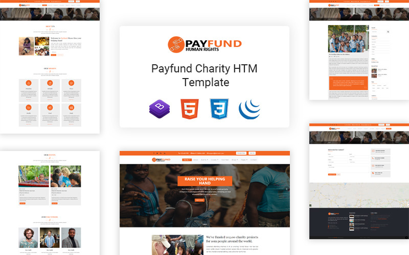 Payfund - Mall för välgörenhetsorganisationers webbplats