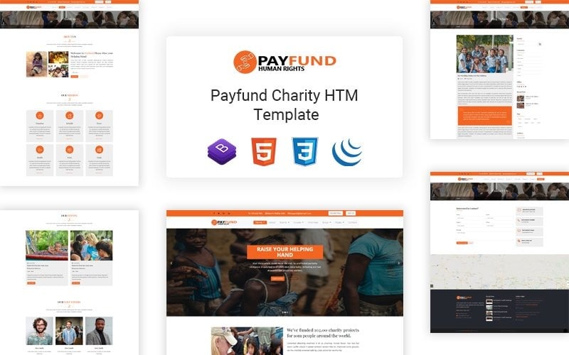 Payfund - шаблон веб-сайта благотворительной некоммерческой организации