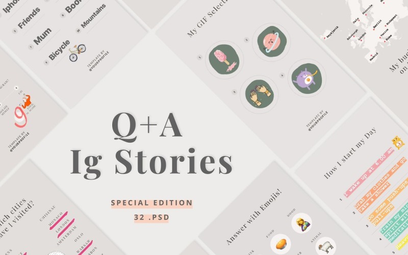 Q + A Stories-Vorlagen für soziale Medien