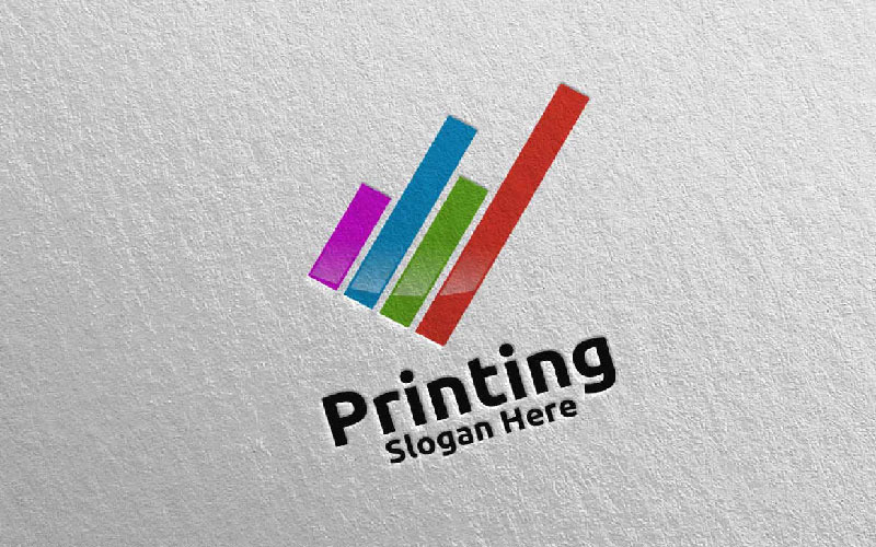 Digitaal drukwerk bedrijf Vector ontwerpsjabloon concept Logo