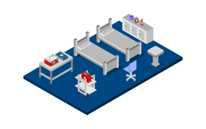 Download Vector "Isometric hospital room on white background - Vector Image" / Isometric hospital room on white background - Vector Image - Vector на тему графика room,hospital,isometric,medical,illustration,people,health,vector,care,person,character,clinic,medicine,therapy,patient,interior,healthcare,icon,white,3d