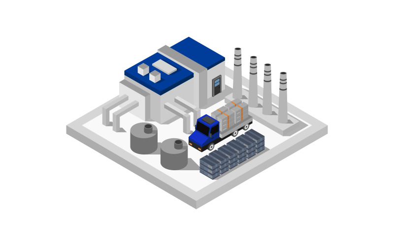 Industrie isométrique - Image vectorielle