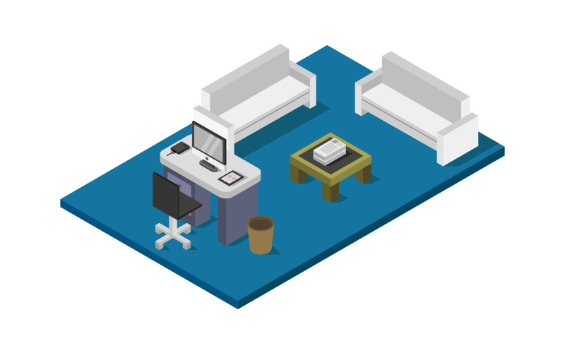 Download Vector "Isometric office room on white background - Vector Image" / Isometric office room on white background - Vector Image - Vector на тему графика workplace,room,team,isometric,business,table,furniture,3d,interior,office,infographic,indoor,wall,illustration,desk,corporate,pc,seat,cutaway,monitor
