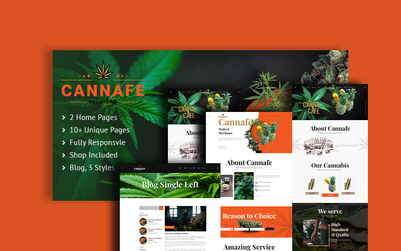 Каннафе | Cannabis Caffe HTML5 шаблон веб-сайту