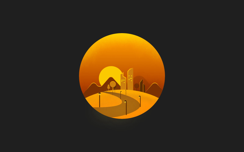 Download Иллюстрация "Lonely City - Illustration" / Lonely City - Illustration - Иллюстрация на тему графика city,graphics,illustration,vector,art,graphic,template