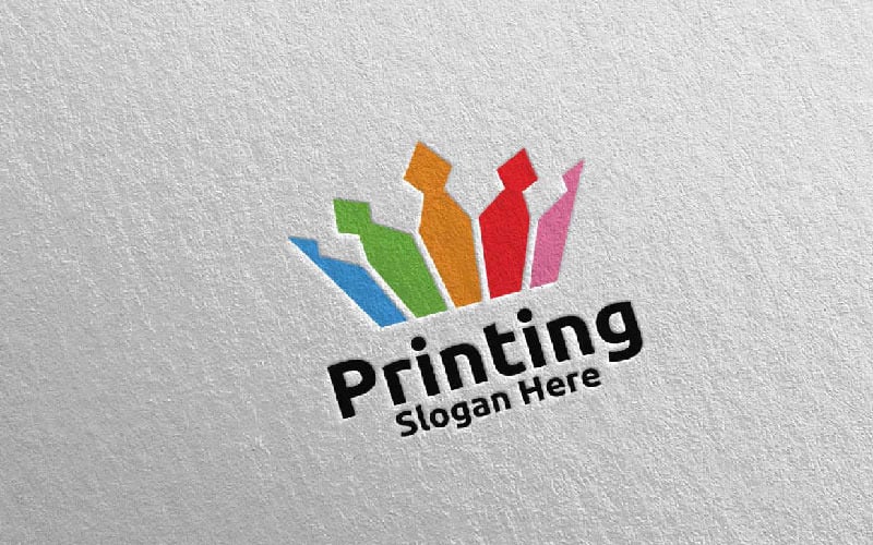 King Printing Company Vector Design Concept Logo modello