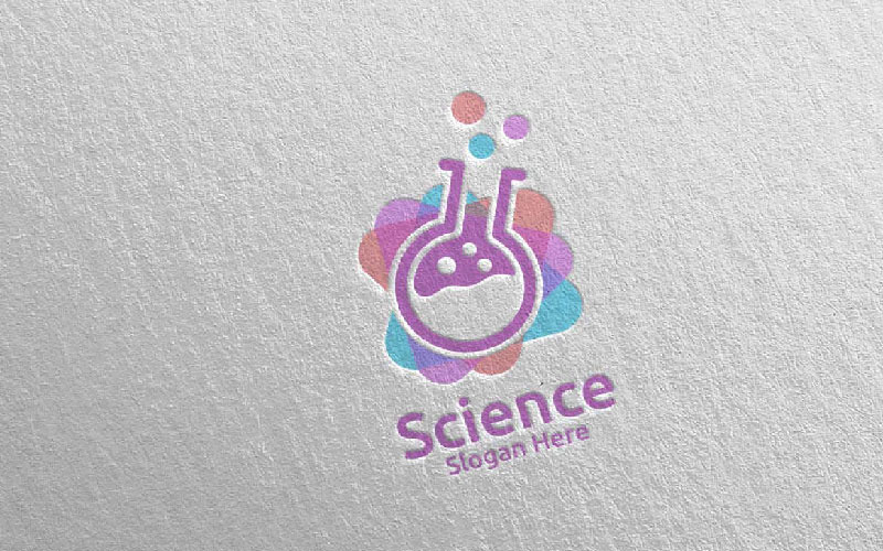 科学与研究实验室设计概念徽标模板