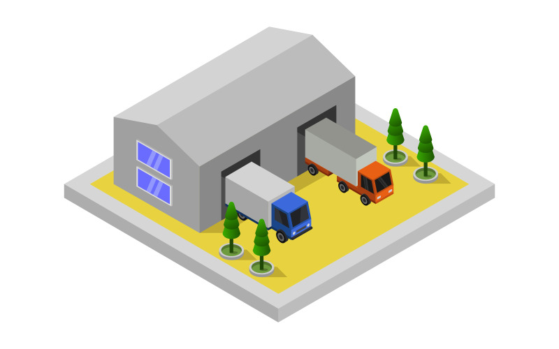 Garage Isometrico - Immagine Vettoriale