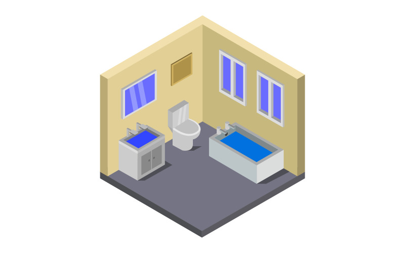 Download Vector "Isometric bathroom - Vector Image" / Isometric bathroom - Vector Image - Vector на тему графика object,apartment,illustration,indoor,toilet,home,isometric,sink,bathroom,bath,vector,design,hygiene,furniture,interior,mirror,shower,sanitary,faucet,architecture