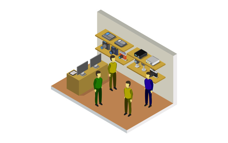 Download Vector "Isometric electronics store - Vector Image" / Isometric electronics store - Vector Image - Vector на тему графика buying,room,people,technology,store,techno,business,isometry,laptops,customers,vector,design,computer,products,isolated,concept,shop,male,real,mall