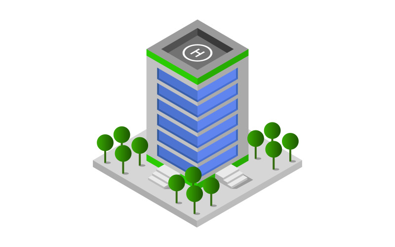 Download Vector "Isometric hospital on background - Vector Image" / Isometric hospital on background - Vector Image - Vector на тему графика clinic,illustration,paramedic,service,health,rescue,map,hospital,vector,design,street,urgency,vehicle,icon,exterior,city,ambulance,isometric,town,3d