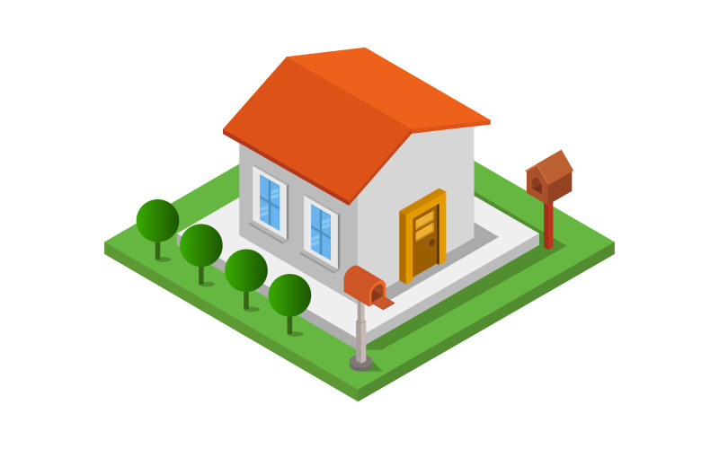Download Vector "Isometric house - Vector Image" / Isometric house - Vector Image - Vector на тему графика illustration,home,real,estate,isometric,architecture,vector,property,design,modern,3d,building,house,facade,icon,exterior,window,residence,entrance,white