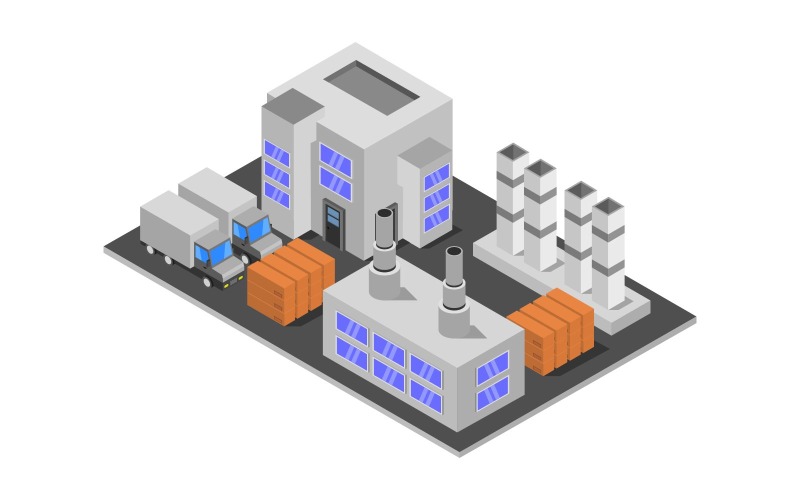 Download Vector "Isometric industry on white background - Vector Image" / Isometric industry on white background - Vector Image - Vector на тему графика industrial,factory,design,industry,production,isometric,products,distribution,illustration,elements,set,vector,truck,plant,manufacture,3d,infographic,internet,assembly,line