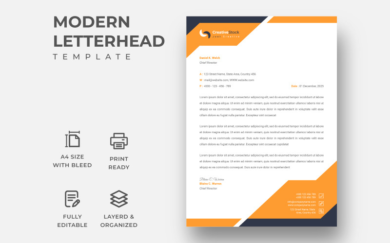 Download Фирменный стиль "Letterhead - Corporate Identity Template" / Letterhead - Corporate Identity Template - Фирменный стиль на тему графика a4,clean,letterhead,corporate,identity,creative,elegant,template,modern,standard,stationery