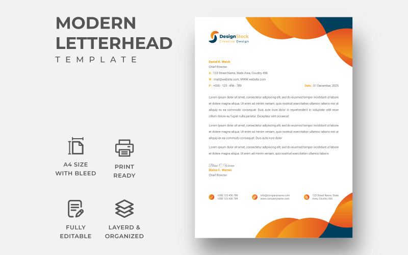 Download Фирменный стиль "Modern Letterhead - Corporate Identity Template" / Modern Letterhead - Corporate Identity Template - Фирменный стиль на тему графика a4,brand,branding,business,letterhead,clean,colorful,corporate,identity,creative,design,docx,elegant,envelope,folder,ipad,logo,minimalistundefined