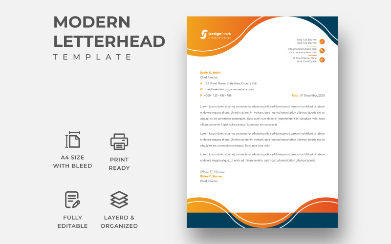 Download Фирменный стиль "Modern Letterhead - Corporate Identity Template" / Modern Letterhead - Corporate Identity Template - Фирменный стиль на тему графика a4,brand,branding,business,letterhead,clean,colorful,corporate,identity,creative,design,docx,elegant,envelope,folder,ipad,logo,minimalist