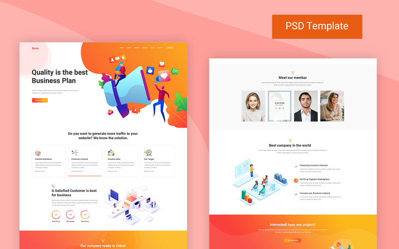 Download PSD шаблон "Busis - Business PSD Template" / Busis - Business PSD Template - PSD шаблон на тему консалтинг business,clean,company,creative,digital,agency