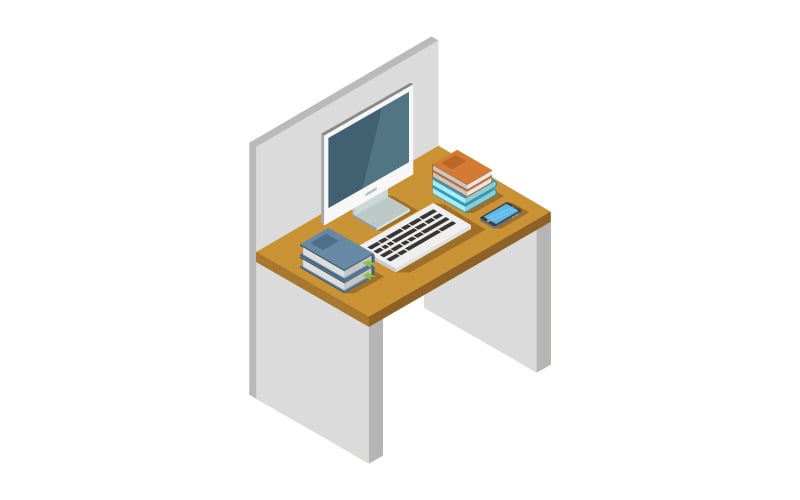 Study online isometric - Vector Image