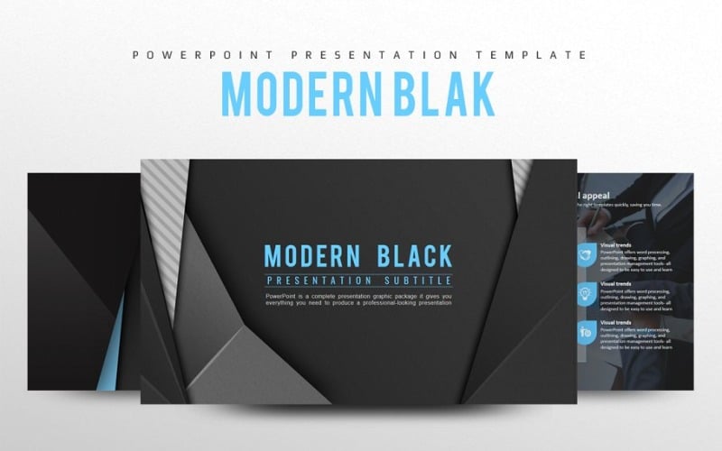 Modello PowerPoint nero moderno