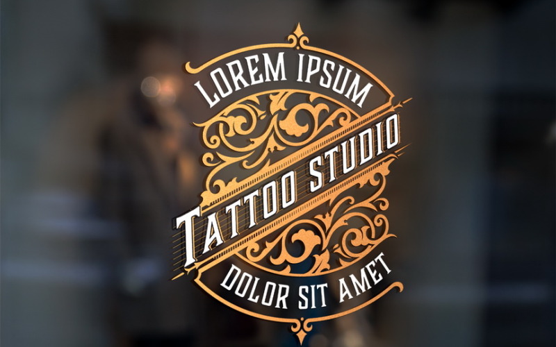 Vintage Tattoo Logo sjabloon