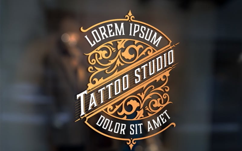 Vintage tatuering logotyp mall
