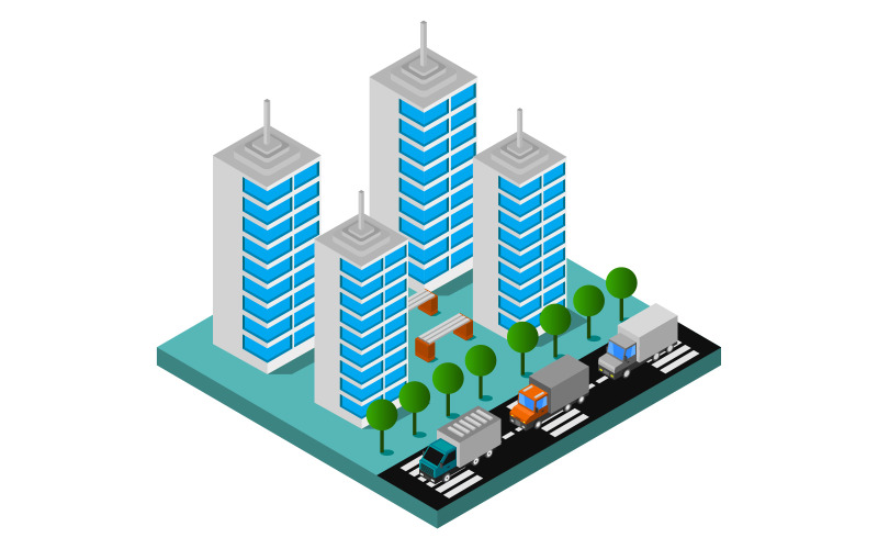 Download Vector "Isometric City on Background - Vector Image" / Isometric City on Background - Vector Image - Vector на тему графика illustration,urban,environment,nature,set,architecture,vector,perspective,street,house,concept,city,skyscraper,downtown,estate,isometric,town,3d,megalopolis,fence