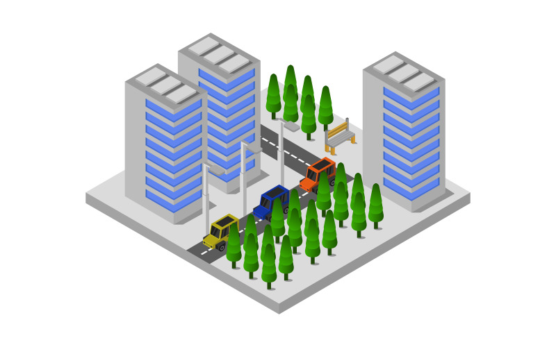 Download Vector "Isometric City on White Background - Vector Image" / Isometric City on White Background - Vector Image - Vector на тему графика illustration,urban,environment,nature,set,architecture,vector,perspective,street,house,concept,city,skyscraper,downtown,estate,isometric,town,3d,megalopolis,fence