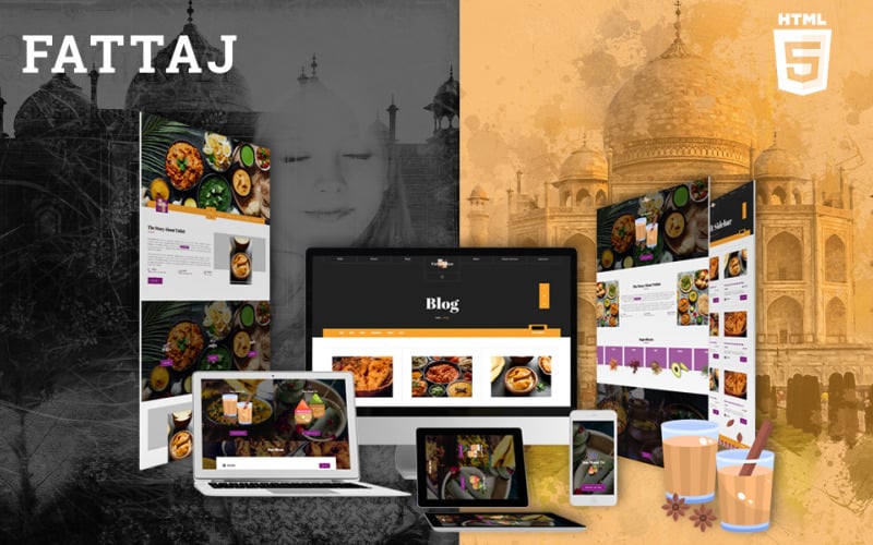 Fattaj | Indien Restaurant & Dhaba HTML5 Website-Vorlage