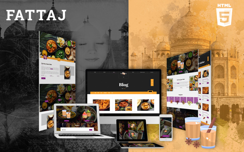 Фаттай | Індійський ресторан і шаблон веб-сайту HTML5 в Дабі