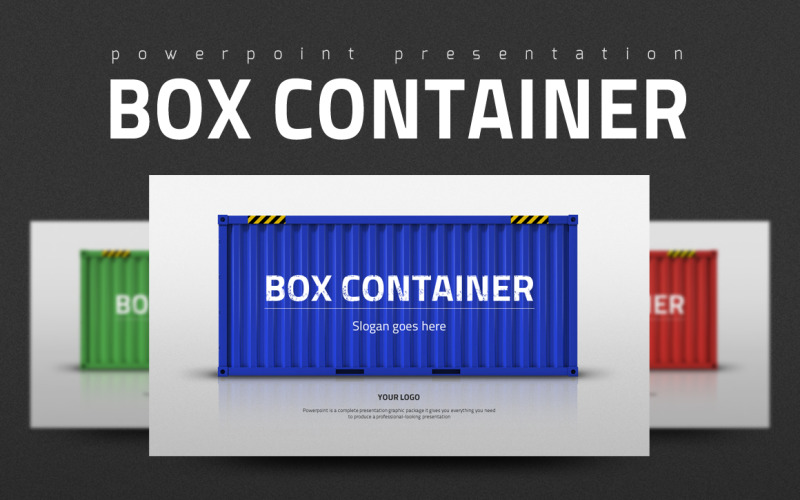 Box Container PowerPoint sablon