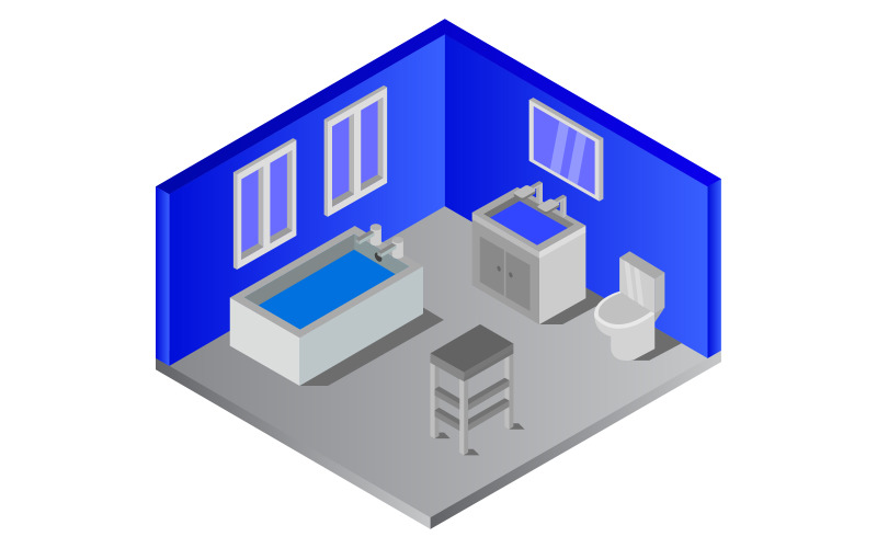 Download Vector "Isometric bathroom - Vector Image" / Isometric bathroom - Vector Image - Vector на тему графика illustration,home,room,vector,design,flat,modern,interior,icon,isometric,bathroom,furniture,bidet,washroom,sanitary,closet,washbasin,set,restroom,bath