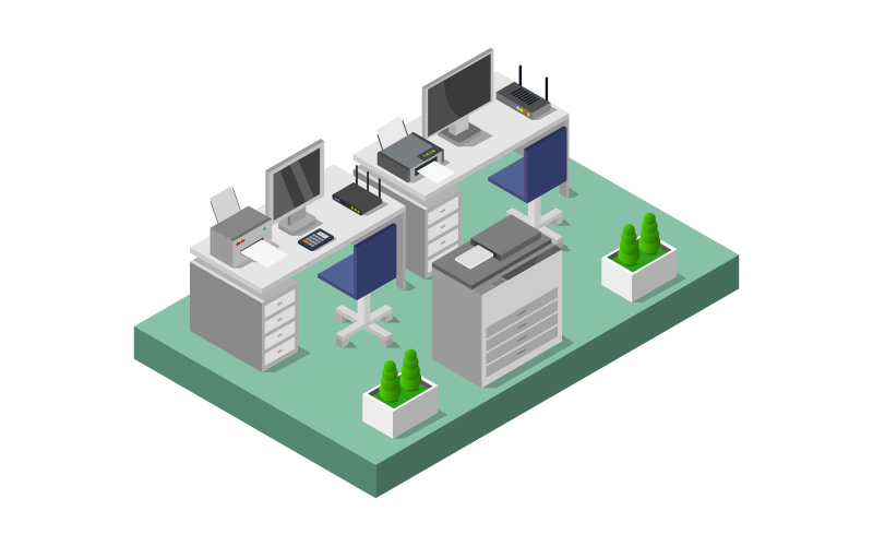 Download Vector "Isometric Office - Vector Image" / Isometric Office - Vector Image - Vector на тему графика illustration,indoor,room,isometric,work,table,vector,modern,3d,interior,building,inside,workplace,corporate,monitor,cartoon,business,house,office,infographic