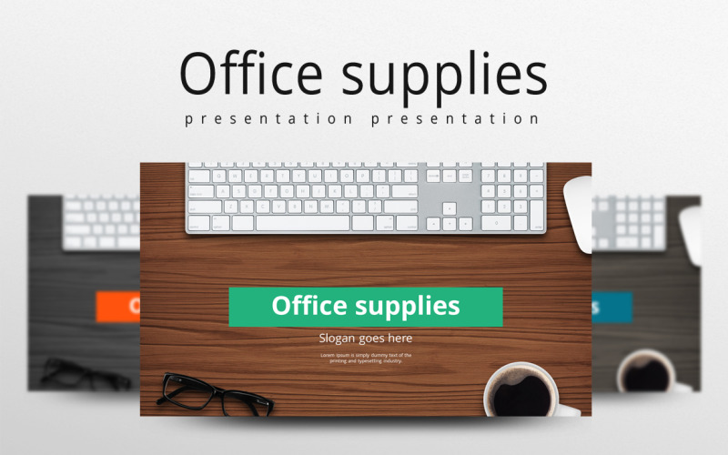 Kontorsmaterial PowerPoint-mall