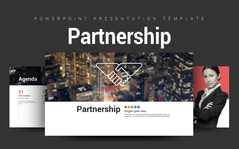 Modelo de parceria em PowerPoint