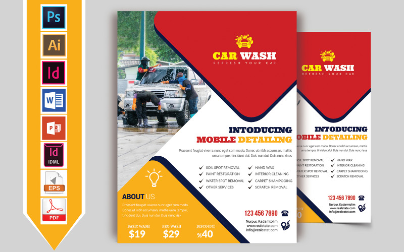 Car Wash Flyer Vol-10 - mall för företagsidentitet