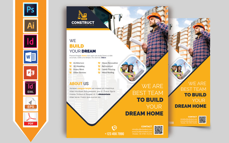 Download Фирменный стиль "Construction Flyer Vol-10 - Corporate Identity Template" / Construction Flyer Vol-10 - Corporate Identity Template - Фирменный стиль construction,bulding,builders,construct,flyer,road,heavy,machinery,poster,print,template,psd,ai,pdf,word,powerpoint,idml